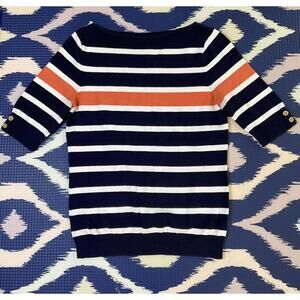 Lauren Ralph Lauren Striped Short Sleeve Sweater